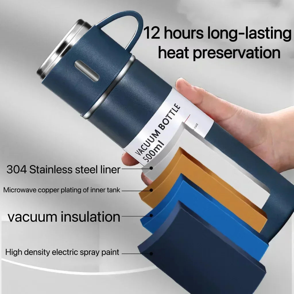 Termo portátil de Acero inoxidable de 500 ml / con taza de té