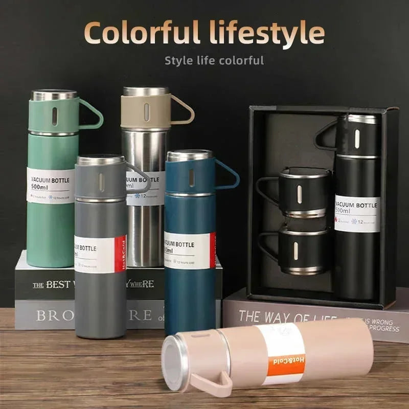 Termo portátil de Acero inoxidable de 500 ml / con taza de té
