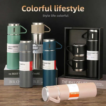 Termo portátil de Acero inoxidable de 500 ml / con taza de té