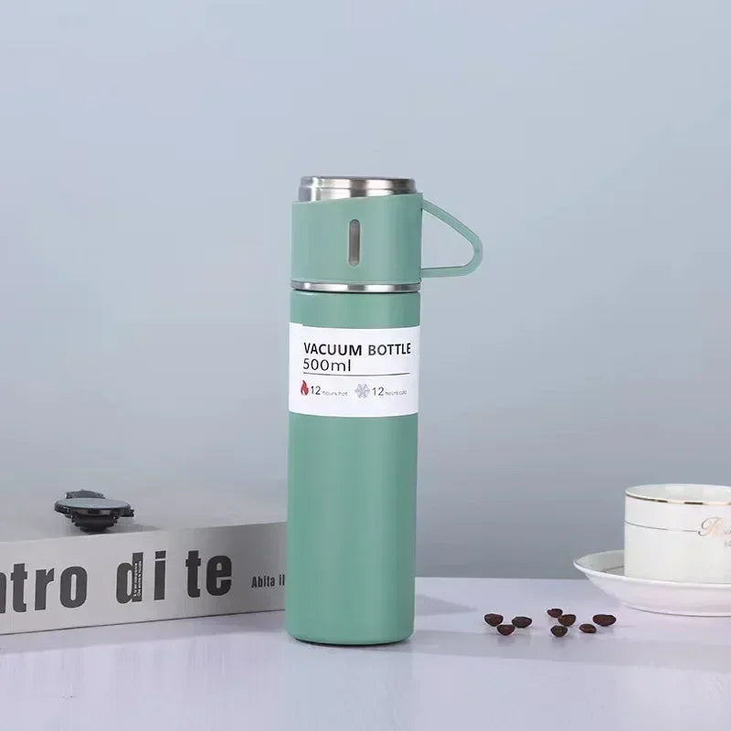 Termo portátil de Acero inoxidable de 500 ml / con taza de té