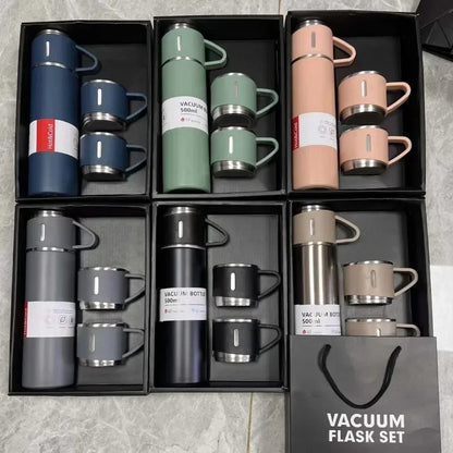 Termo portátil de Acero inoxidable de 500 ml / con taza de té